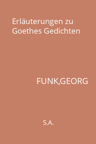 Erläuterungen zu Goethes Gedichten