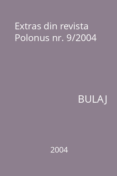 Extras din revista Polonus nr. 9/2004