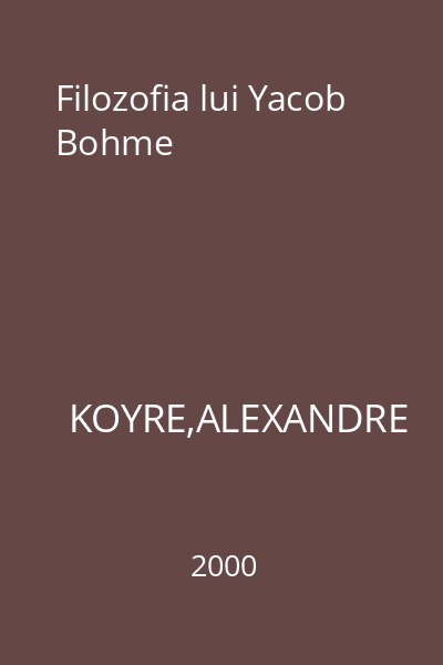 Filozofia lui Yacob Bohme