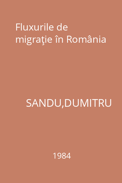 Fluxurile de migraţie în România