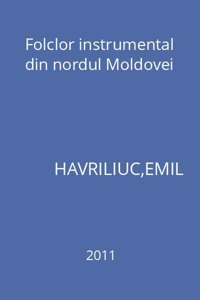 Folclor instrumental din nordul Moldovei