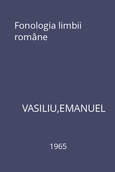 Fonologia limbii române