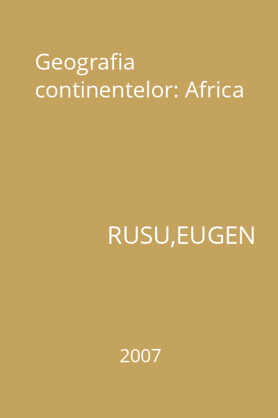 Geografia continentelor: Africa