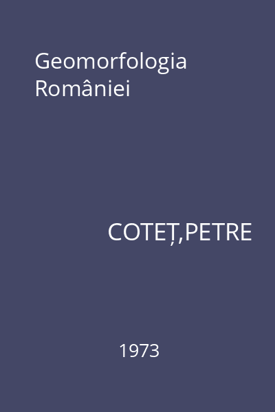 Geomorfologia României
