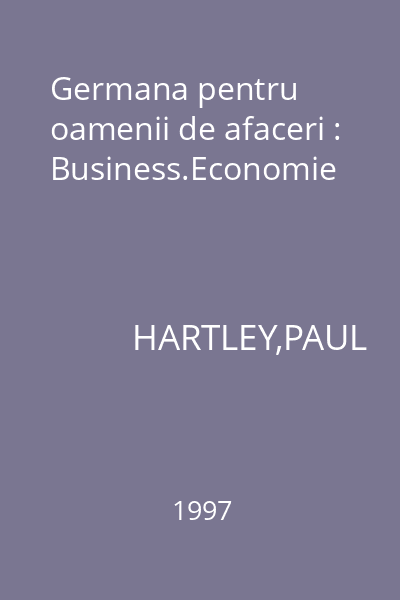 Germana pentru oamenii de afaceri : Business.Economie