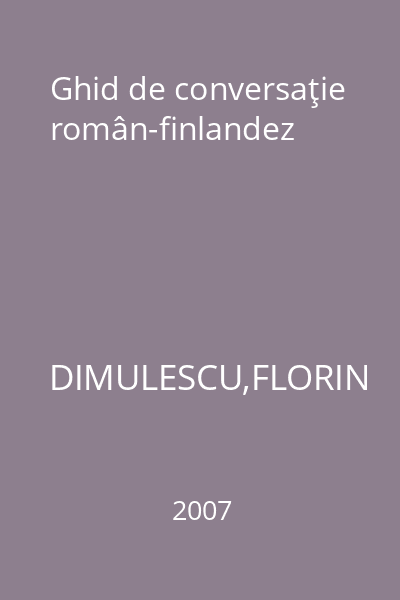 Ghid de conversaţie român-finlandez