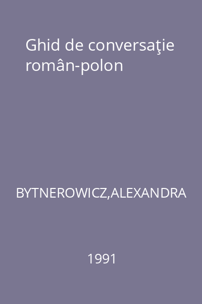 Ghid de conversaţie român-polon