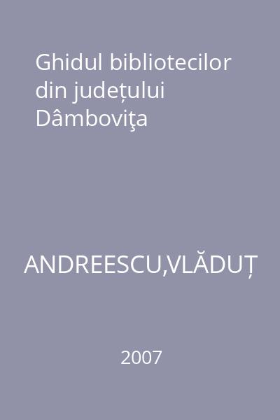 Ghidul bibliotecilor din județului Dâmboviţa