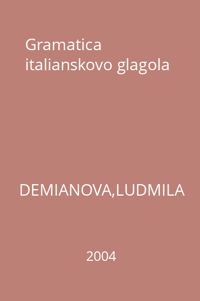 Gramatica italianskovo glagola
