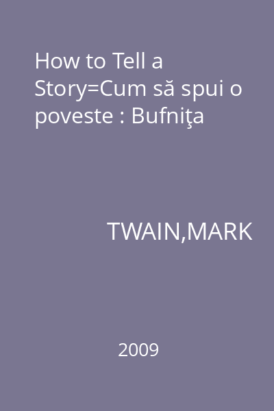 How to Tell a Story=Cum să spui o poveste : Bufniţa