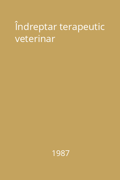 Îndreptar terapeutic veterinar