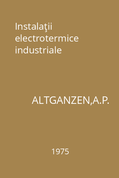 Instalaţii electrotermice industriale