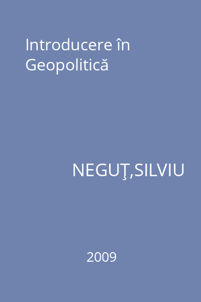 Introducere în Geopolitică