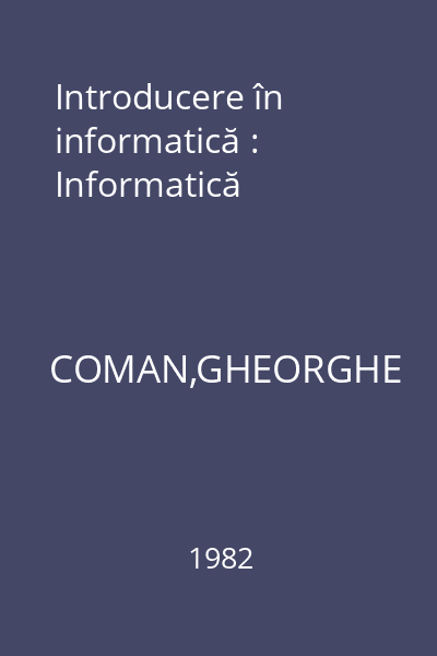 Introducere în informatică : Informatică