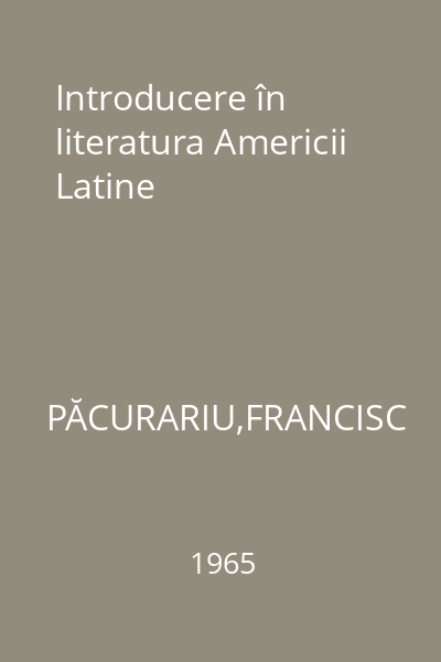 Introducere în literatura Americii Latine