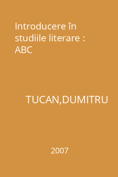 Introducere în studiile literare : ABC