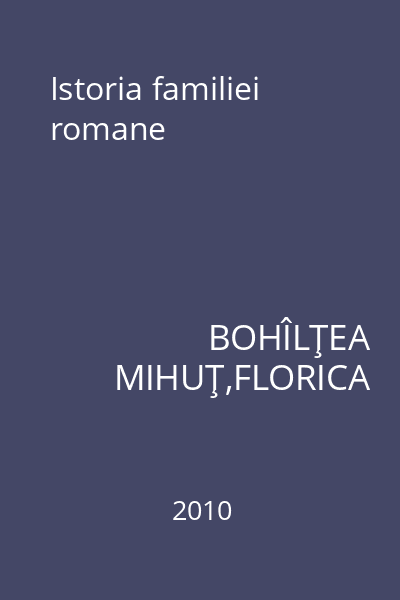 Istoria familiei romane