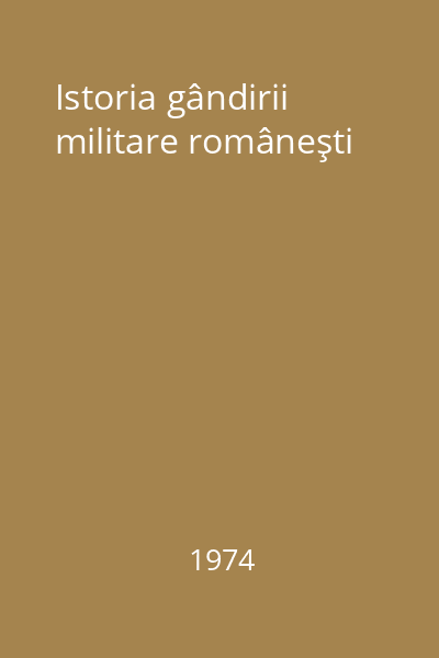 Istoria gândirii militare româneşti