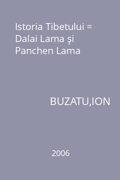 Istoria Tibetului = Dalai Lama şi Panchen Lama