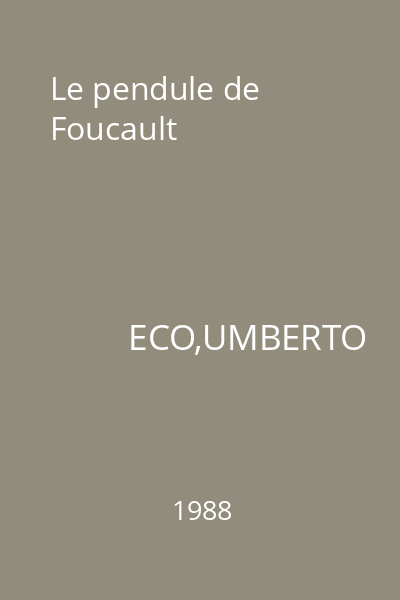 Le pendule de Foucault