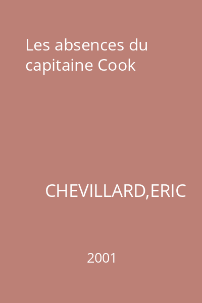 Les absences du capitaine Cook