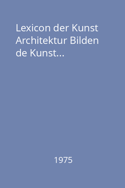 Lexicon der Kunst Architektur Bilden de Kunst...