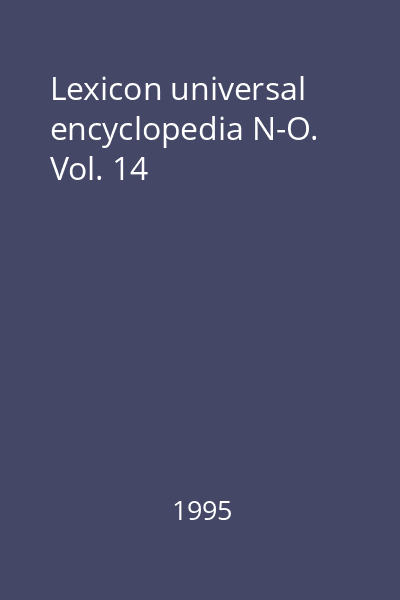 Lexicon universal encyclopedia N-O. Vol. 14