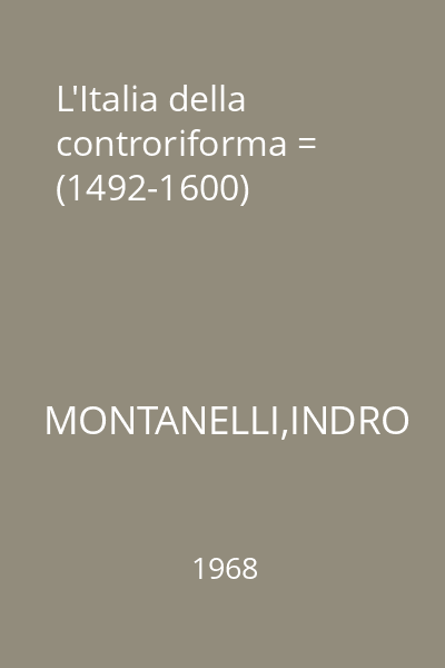 L'Italia della controriforma = (1492-1600)