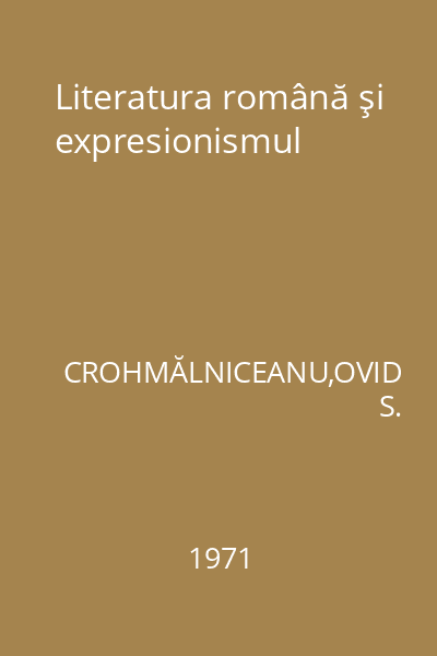 Literatura română şi expresionismul