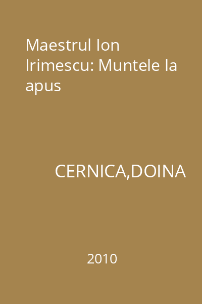 Maestrul Ion Irimescu: Muntele la apus