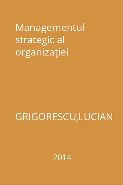 Managementul strategic al organizaţiei