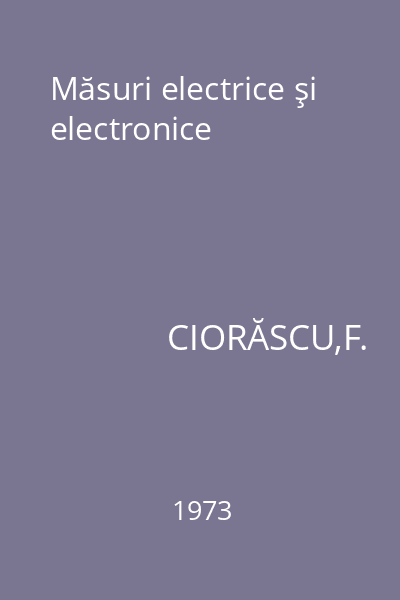Măsuri electrice şi electronice