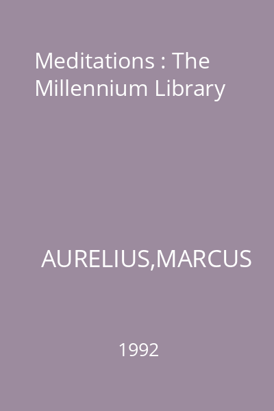 Meditations : The Millennium Library