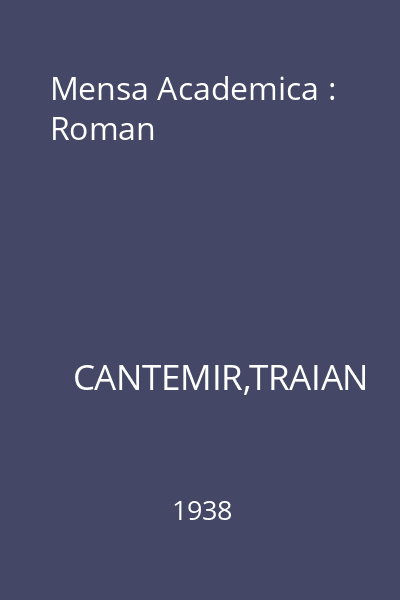 Mensa Academica : Roman