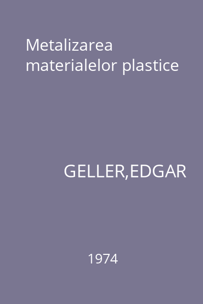 Metalizarea materialelor plastice