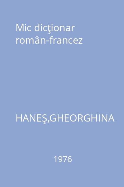 Mic dicţionar român-francez
