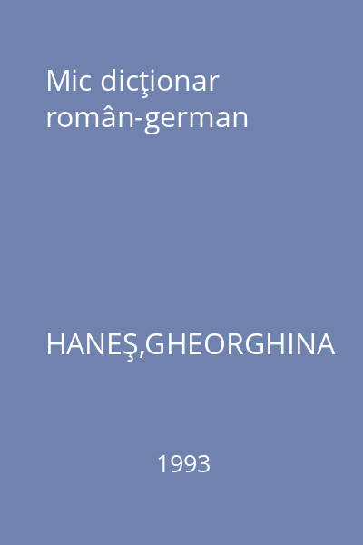 Mic dicţionar român-german