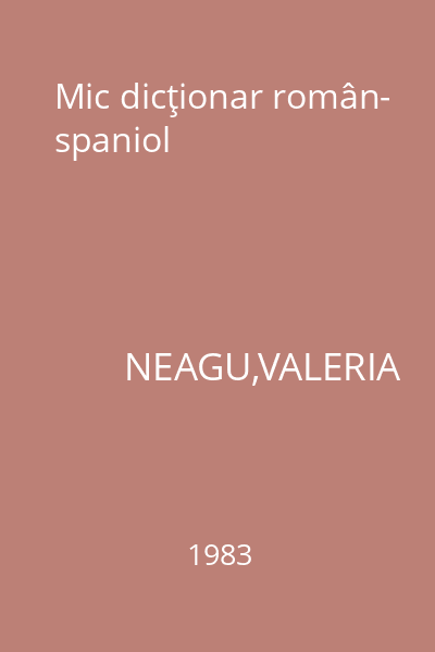 Mic dicţionar român- spaniol