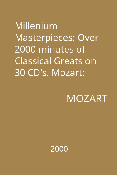 Millenium Masterpieces: Over 2000 minutes of Classical Greats on 30 CD's. Mozart: Symphonies No. 40 & 41 CD 7 : Mozart