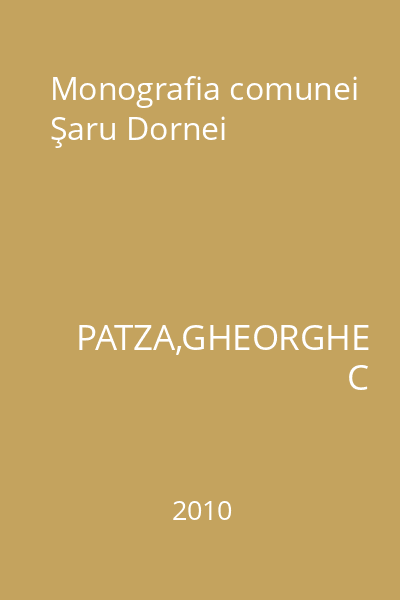 Monografia comunei Şaru Dornei