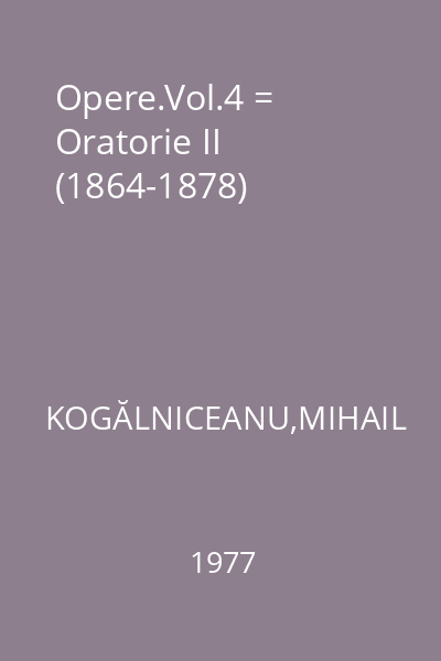 Opere.Vol.4 = Oratorie II (1864-1878)