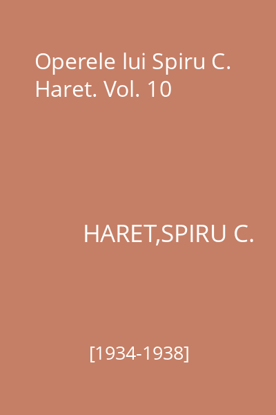 Operele lui Spiru C. Haret. Vol. 10