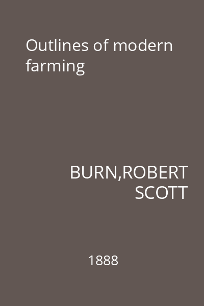 Outlines of modern farming