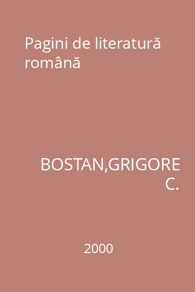 Pagini de literatură română