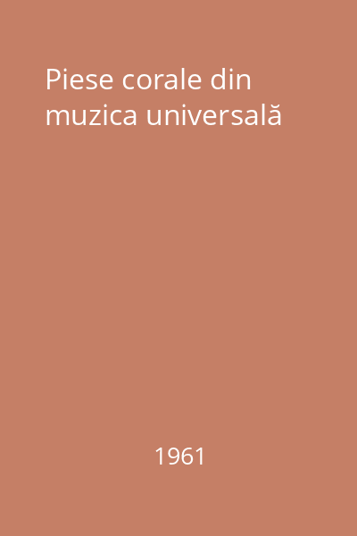 Piese corale din muzica universală