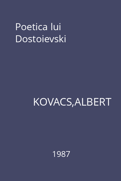 Poetica lui Dostoievski