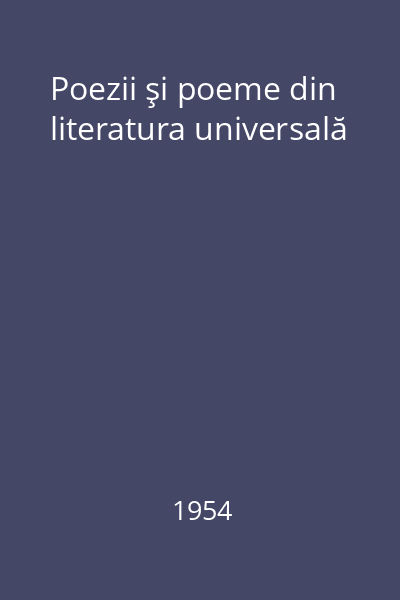 Poezii şi poeme din literatura universală