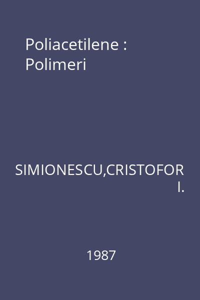 Poliacetilene : Polimeri