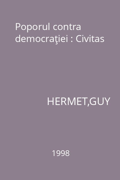 Poporul contra democraţiei : Civitas