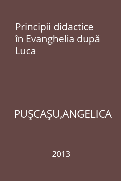 Principii didactice în Evanghelia după Luca